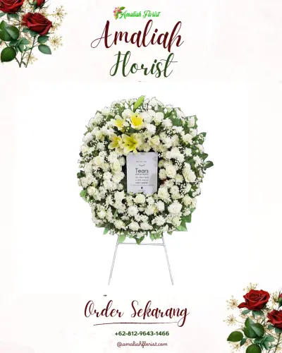 Krans Bunga Duka Cita di She La Vie Grand Ballroom