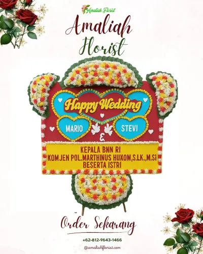 Karangan Papan Bunga Pernikahan di She La Vie Grand Ballroom
